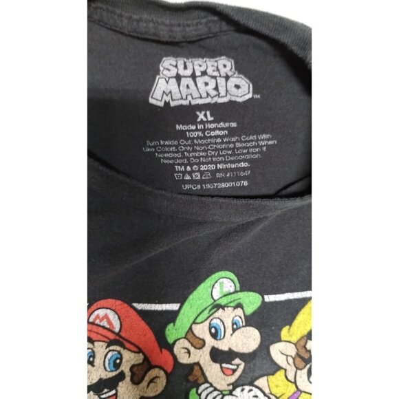 Vintage Super Mario 90's Video Game T-Shirt XL Black 100% Cotton - Picture 4 of 6